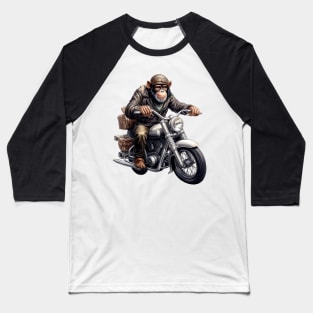 Monkey Biker Retro Motorcycle Baseball T-Shirt